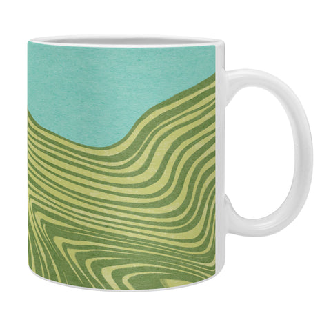 Sewzinski Trippy Waves Blue and Green Coffee Mug