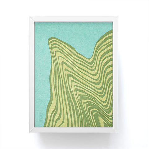 Sewzinski Trippy Waves Blue and Green Framed Mini Art Print