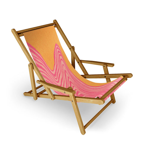 Sewzinski Trippy Waves Pink and Orange Sling Chair