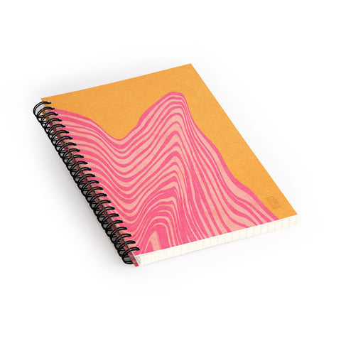 Sewzinski Trippy Waves Pink and Orange Spiral Notebook