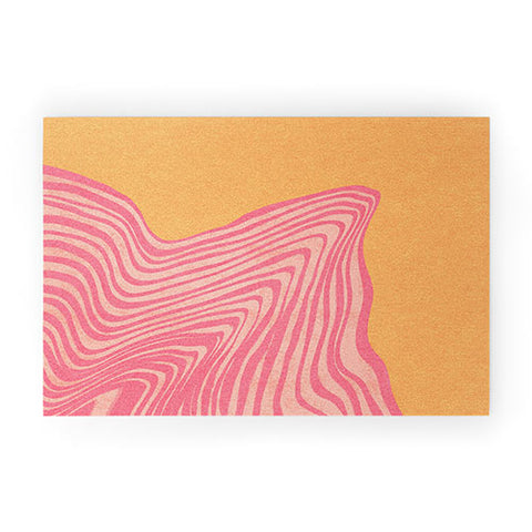 Sewzinski Trippy Waves Pink and Orange Welcome Mat