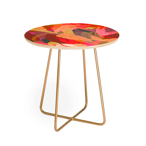 Sewzinski Tropical Tangle Red Round Side Table