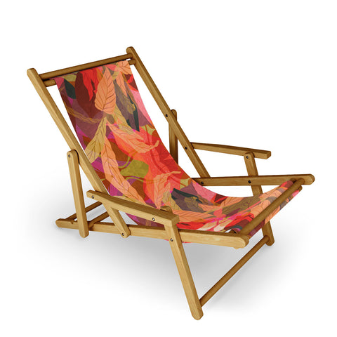 Sewzinski Tropical Tangle Red Sling Chair