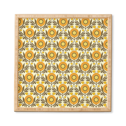 Sewzinski Wallflowers Pattern Yellow Framed Wall Art