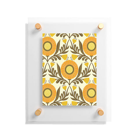 Sewzinski Wallflowers Pattern Yellow Floating Acrylic Print