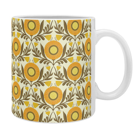 Sewzinski Wallflowers Pattern Yellow Coffee Mug