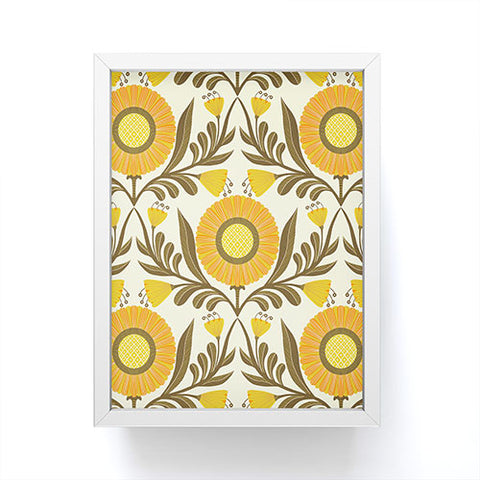 Sewzinski Wallflowers Pattern Yellow Framed Mini Art Print