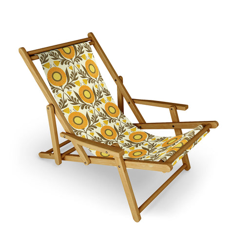 Sewzinski Wallflowers Pattern Yellow Sling Chair