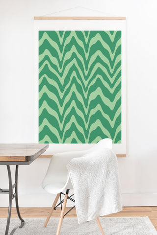 Sewzinski Wavy Lines Mint Green Art Print And Hanger