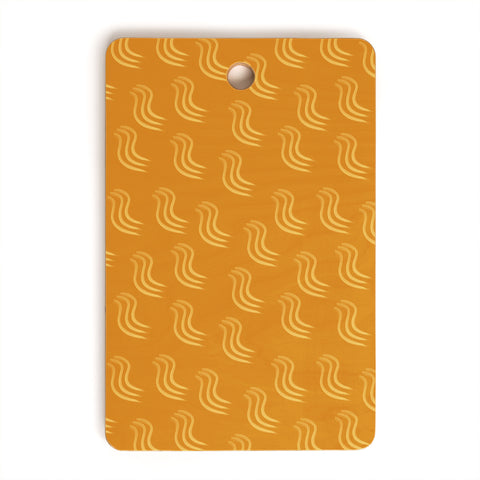 Sewzinski Yellow Squiggles Pattern Cutting Board Rectangle