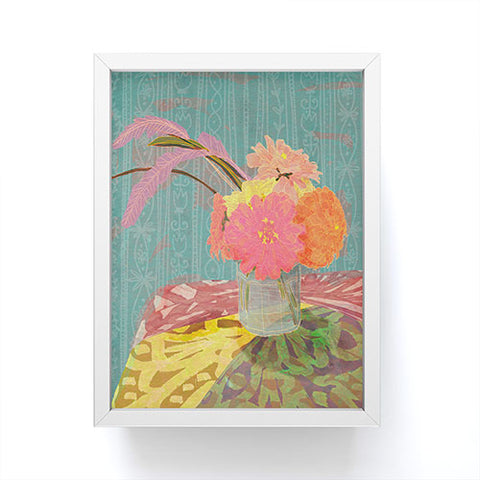 Sewzinski Zinnias Bouquet Framed Mini Art Print