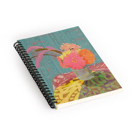 Sewzinski Zinnias Bouquet Spiral Notebook