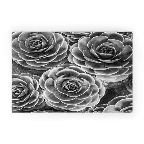 Shannon Clark Black and White Succulents Welcome Mat