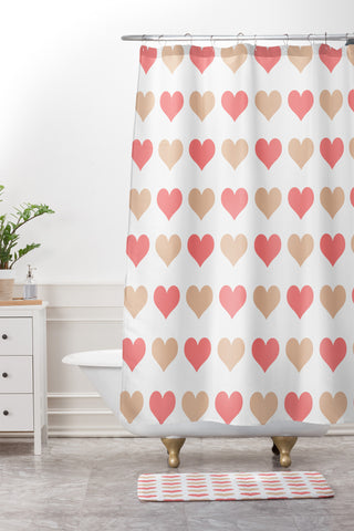 Shannon Clark Lovey Dovey Shower Curtain And Mat