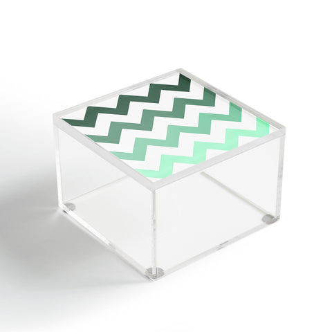 Shannon Clark Mint Chevron Stripes Acrylic Box