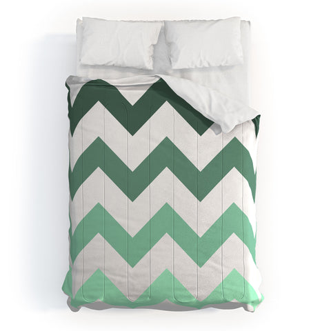 Shannon Clark Mint Chevron Stripes Comforter