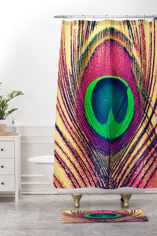 Shannon Clark Peacock 2 Shower Curtain And Mat