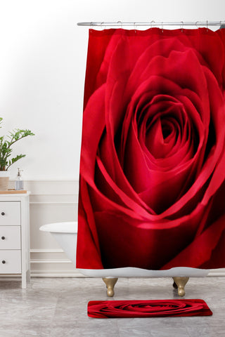 Shannon Clark Red Rose Shower Curtain And Mat