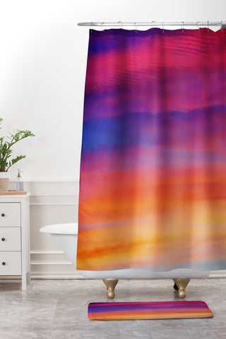Shannon Clark Saturated Sky Shower Curtain And Mat
