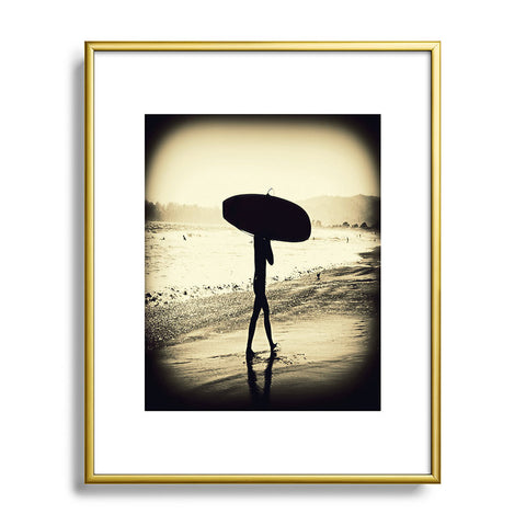 Shannon Clark Surfers Silhouette Metal Framed Art Print