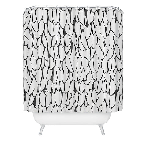 Sharon Turner abstract feathers Shower Curtain