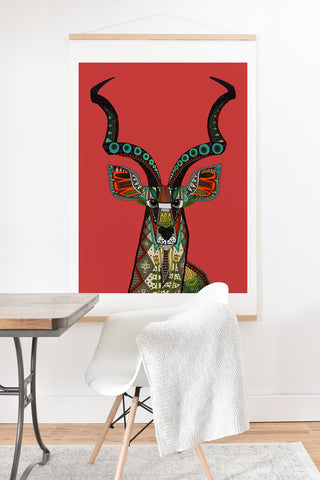 Sharon Turner antelope red Art Print And Hanger