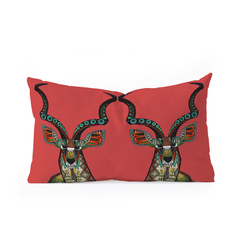 Sharon Turner antelope red Oblong Throw Pillow