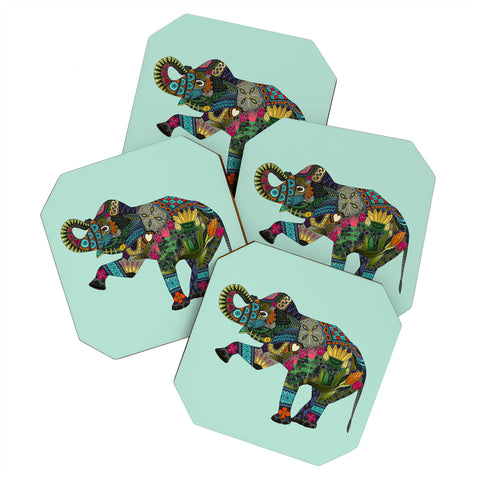 Sharon Turner asian elephant Coaster Set