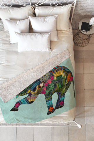 Sharon Turner asian elephant Fleece Throw Blanket