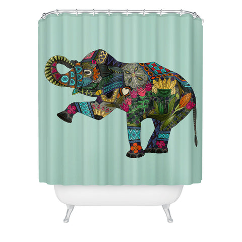 Sharon Turner asian elephant Shower Curtain