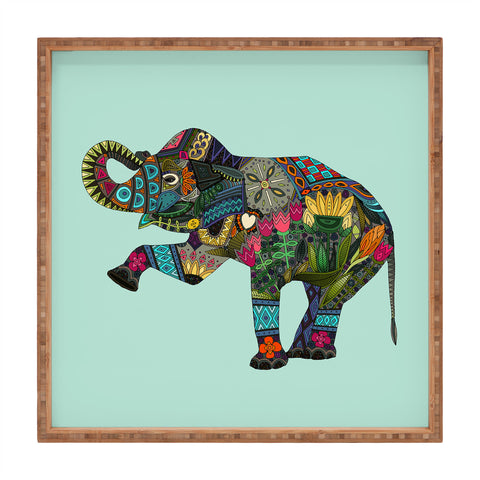 Sharon Turner asian elephant Square Tray