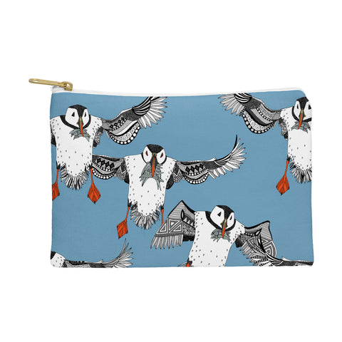 Sharon Turner Atlantic Puffins blue Pouch