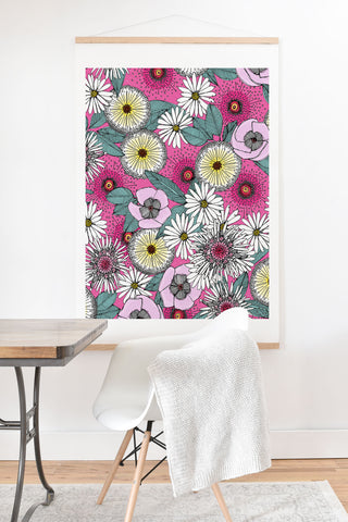 Sharon Turner Australian garden pink Art Print And Hanger
