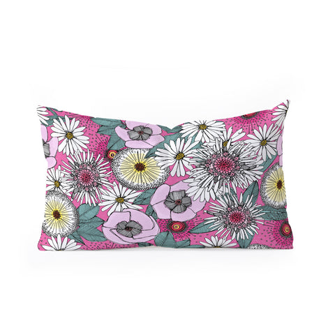 Sharon Turner Australian garden pink Oblong Throw Pillow