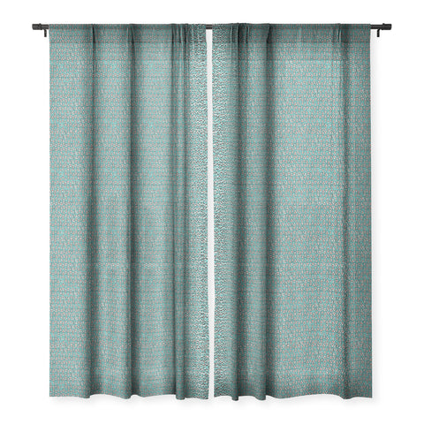 Sharon Turner aziza shakal turquoise Sheer Window Curtain
