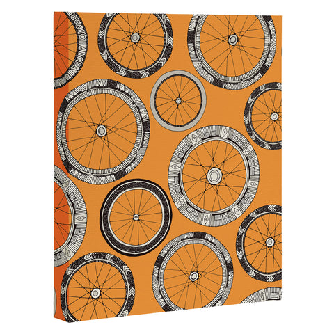 Sharon Turner bike wheels amber Art Canvas