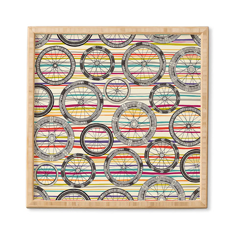 Sharon Turner bike wheels stripe Framed Wall Art