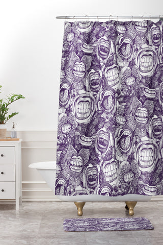 Sharon Turner BITE ME roses orchids ACAI Shower Curtain And Mat