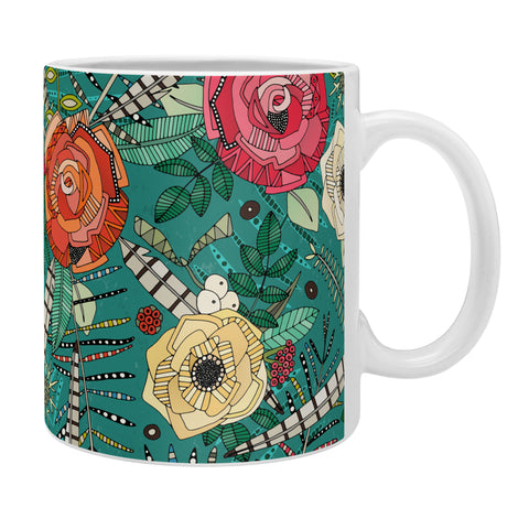 Sharon Turner boho winter floral teal Coffee Mug