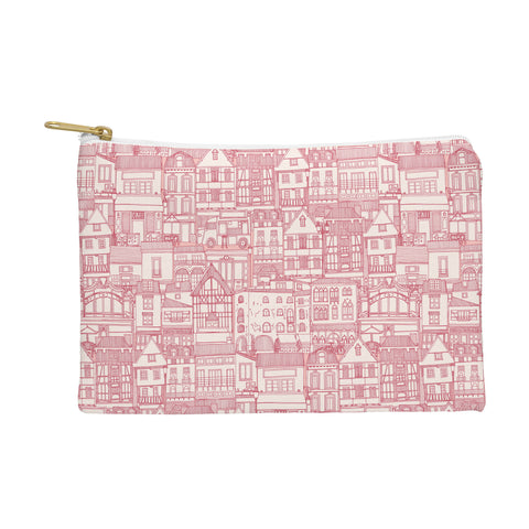 Sharon Turner cafe buildings pink Pouch