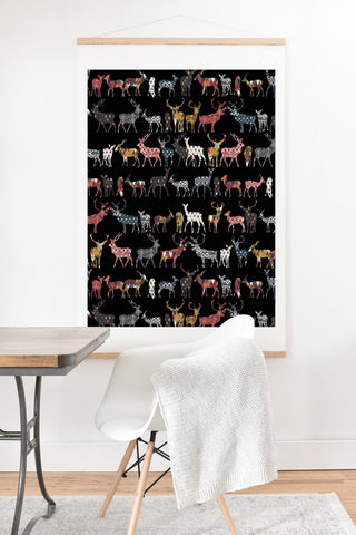 Sharon Turner Charcoal Spice Deer Art Print And Hanger