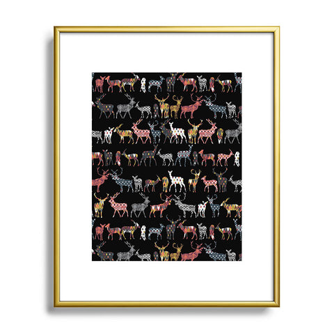 Sharon Turner Charcoal Spice Deer Metal Framed Art Print