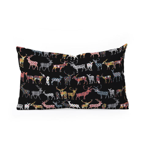 Sharon Turner Charcoal Spice Deer Oblong Throw Pillow