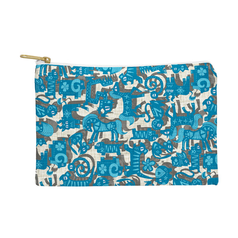 Sharon Turner Chinese Animals Blue Pouch