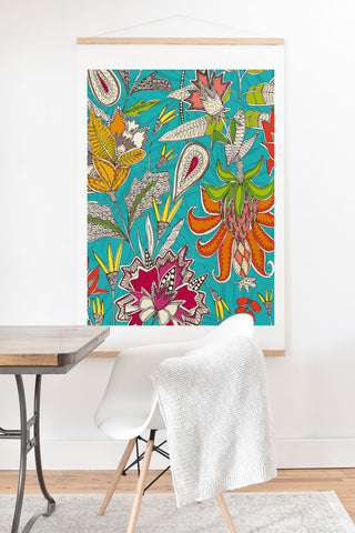 Sharon Turner chintz pop turquoise Art Print And Hanger
