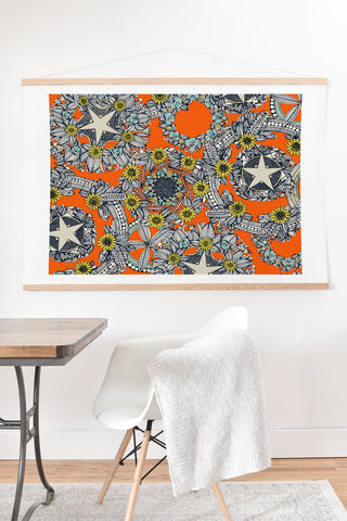 Sharon Turner cirque fleur orange stone star Art Print And Hanger