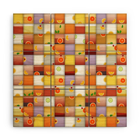 Sharon Turner cocktail squares Wood Wall Mural