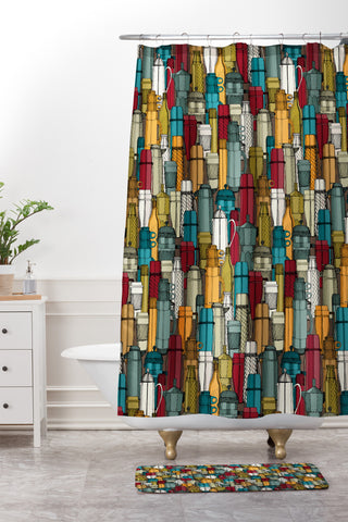Sharon Turner Coffee Time Shower Curtain And Mat