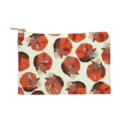 Sharon Turner curled fox polka ivory Pouch