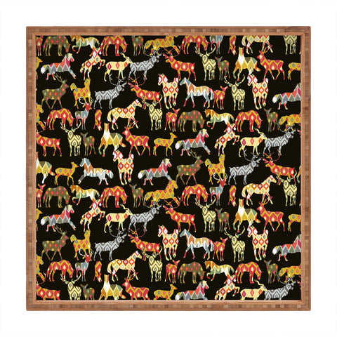 Sharon Turner Deer Horse Ikat Party Square Tray